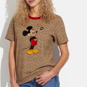 Coach x Disney Mickey Tan and Red T-Shirt